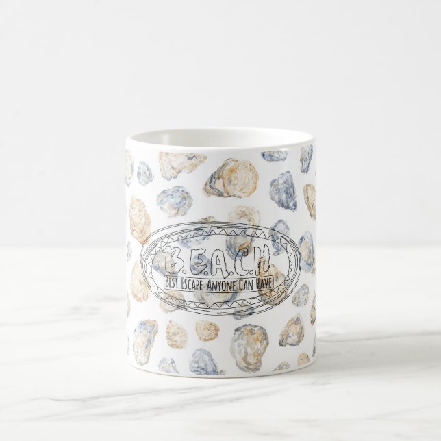 Taza De Café Conchas de mar azules de playa (Centro)