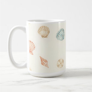 Taza De Café Conchas Delicadas Patrón Sin Costuras