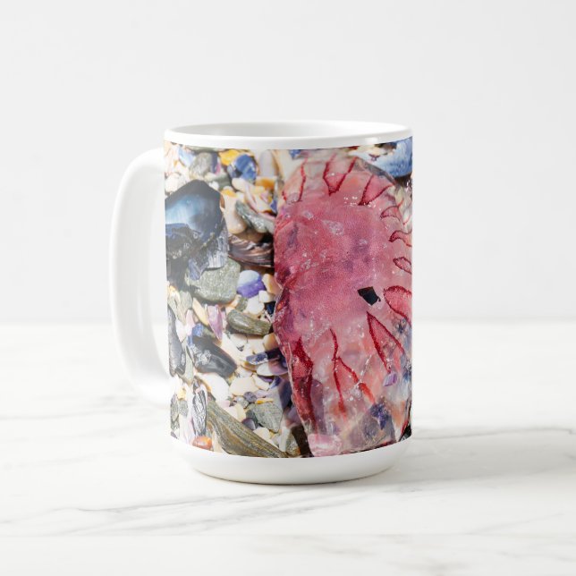 Taza De Café conchas marinas Jellyfish Ocean Beach View (Anverso izquierdo)