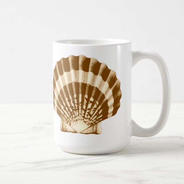 Taza De Café Conchas marinas: marrón y beige (Derecha)