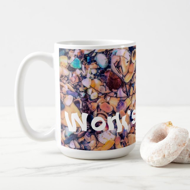 Taza De Café conchas marinas y guijarros (Con donut)