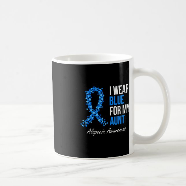Taza De Café Conciencia De Alopecia Que Llevo Azul Por Mi Tía A (Derecha)