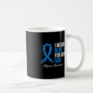 Taza De Café Conciencia De Alopecia Que Uso Azul Para Mi Hijo R