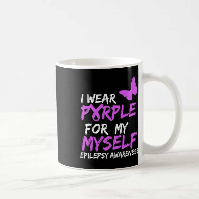 Taza De Café Conciencia De Epilepsia Que Llevo Púrpura Para Mí  (Derecha)