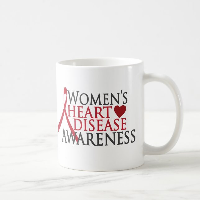 Taza De Café Conciencia de la enfermedad cardíaca de las (Derecha)