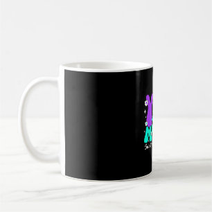 Taza De Café Conciencia de prevención cinta verde azulado y mor