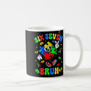 Taza De Café Conciencia del autismo 67 seis siete bruh rompecab
