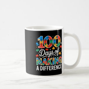 Taza De Café Conciencia del Autismo Feliz 100 Días Escuela Slp