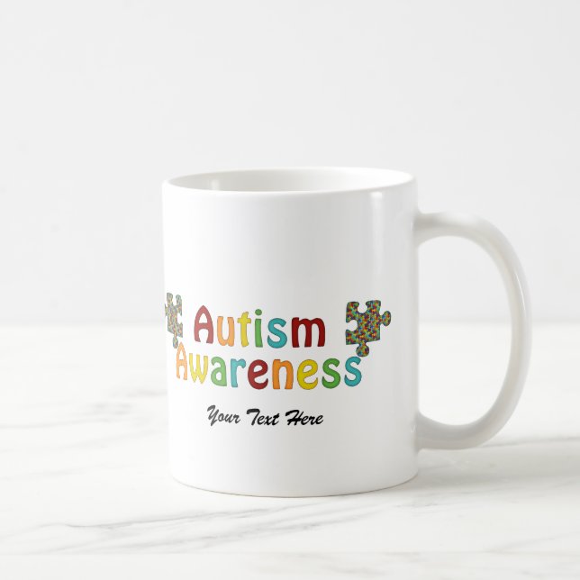 Taza De Café Conciencia del autismo (personalizable) (Derecha)