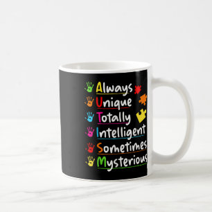 Taza De Café Conciencia del autismo único siempre totalmente in