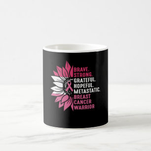 Taza De Café Conciencia del cáncer de mama valiente fuerte agra