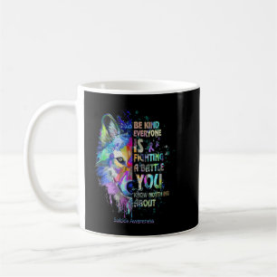 Taza De Café Conciencia del Suicidio Sé Amable Todos Están Luch