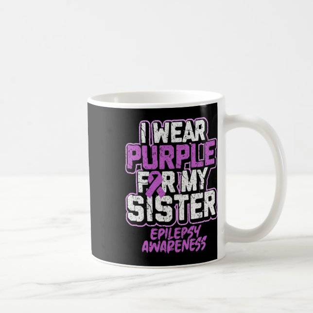 Taza De Café Conciencia Epilepsia Que Llevo Púrpura Para Mi Her (Derecha)