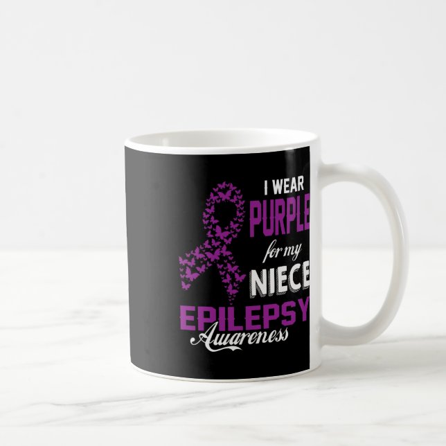 Taza De Café Conciencia Epilepsia Que Uso Púrpura Para Mi Fami  (Derecha)