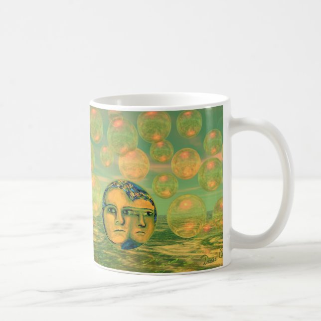 Taza De Café Conciencia - oro y el despertar verde (Derecha)