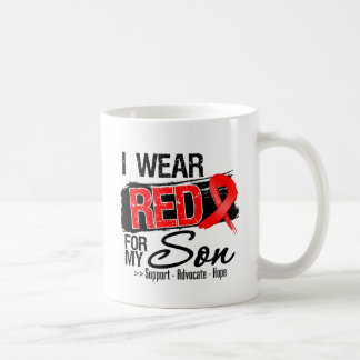Taza De Café Conciencia roja de la cinta - hijo