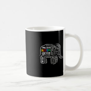 Taza De Café Conciencia sobre autismo Aceptación de elefantes H