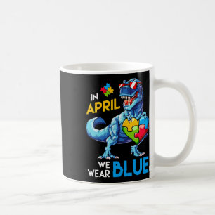Taza De Café Conciencia sobre autismo Trex Dino Dinosaurio Dino