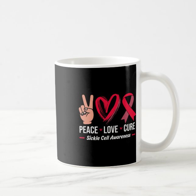 Taza De Café Conciencia sobre células falciformes Cinta borgoña (Derecha)