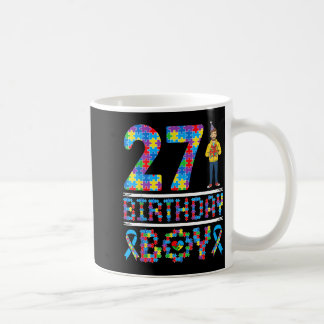 Taza De Café Conciencia sobre el Autismo Cumpleaños 27 Niño Pie