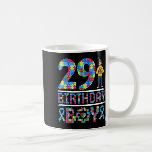 Taza De Café Conciencia sobre el Autismo Cumpleaños 29 Niño Pie