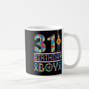 Taza De Café Conciencia sobre el Autismo Cumpleaños 31 Niño Pie