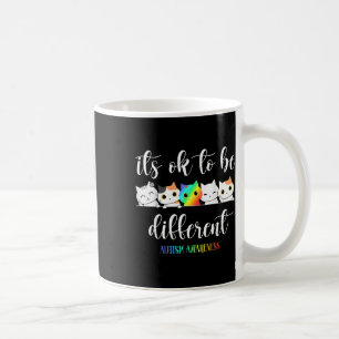 Taza De Café Conciencia Sobre El Autismo, Gato, Está Bien Ser D