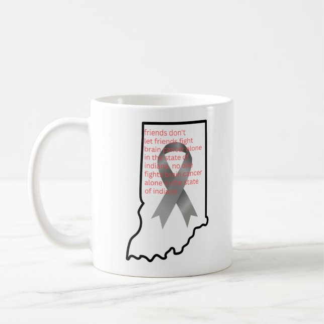 Taza De Café Conciencia sobre el cáncer cerebral en Indiana  (Izquierda)