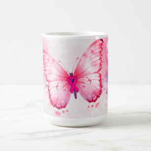 Taza De Café Conciencia sobre el cáncer de mama con mariposa ac