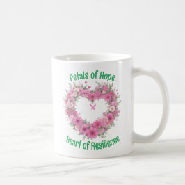 Taza De Café Conciencia sobre el cáncer de mama Corazón floral
