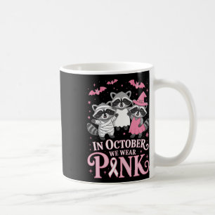 Taza De Café Conciencia sobre el cáncer de mama Raccoon Hallowe