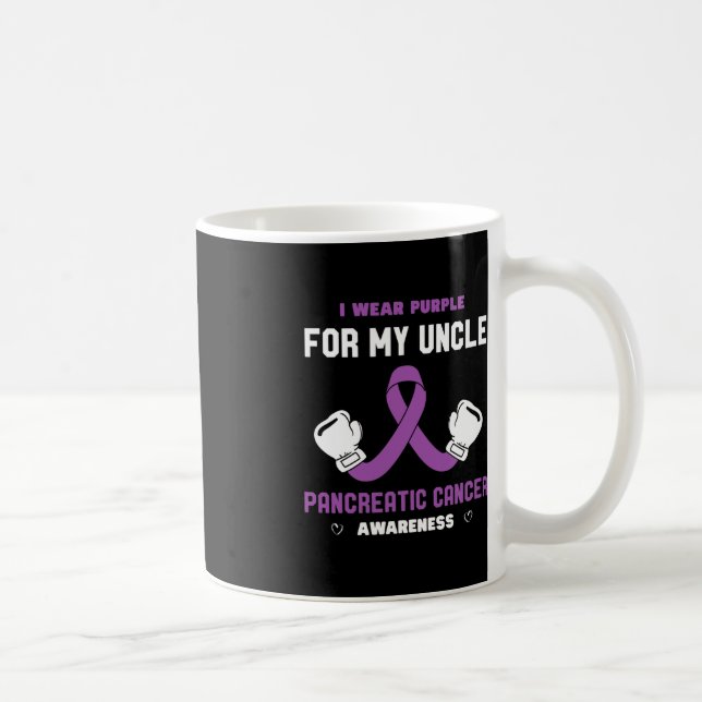 Taza De Café Conciencia sobre el cáncer de páncreas púrpura par (Derecha)