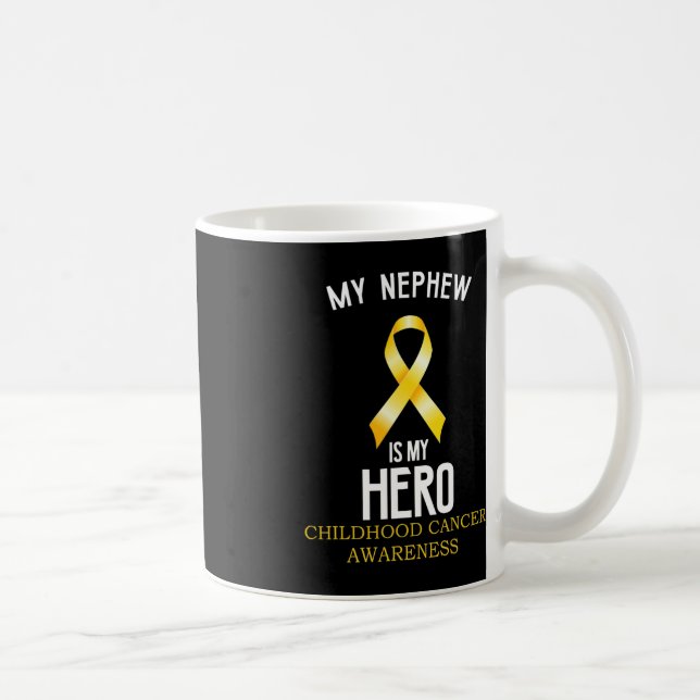 Taza De Café Conciencia sobre el cáncer infantil Mi sobrino es  (Derecha)