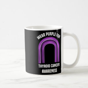 Taza De Café Conciencia sobre el cáncer tiroideo púrpura Cáncer