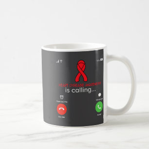Taza De Café Conciencia sobre enfermedades cardíacas Lazo rojo 