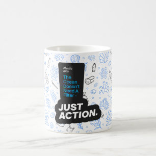 Taza De Café Conciencia sobre la contaminación plástica en la c