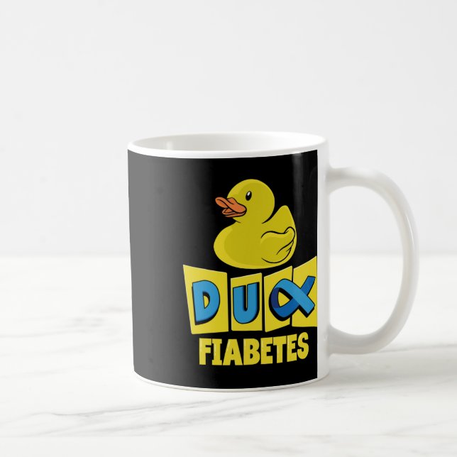 Taza De Café Conciencia sobre la diabetes en un pato divertido (Derecha)