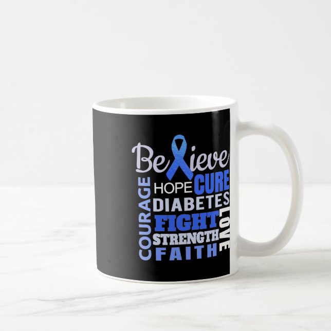 Taza De Café Conciencia sobre la diabetes Palabra de la banda a (Derecha)