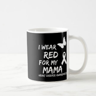 Taza De Café Conciencia sobre la enfermedad cardíaca Llevo rojo