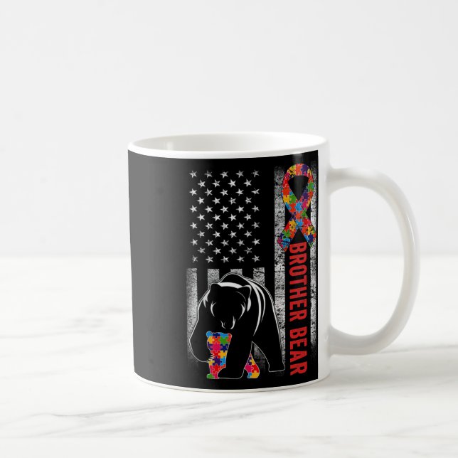 Taza De Café Concienciación sobre autismo hermano lleva autismo (Derecha)