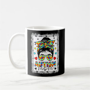 Taza De Café Concienciación sobre autismo Mamá vida desordenada