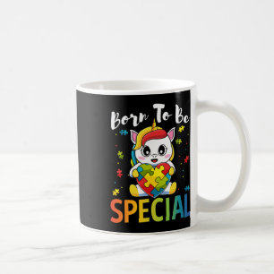 Taza De Café Concienciación sobre autismo nació Chicas especial