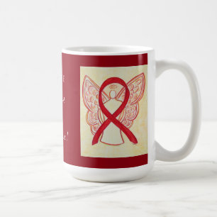 Taza De Café Concienciación sobre el amor Cinta roja Ángel Pers