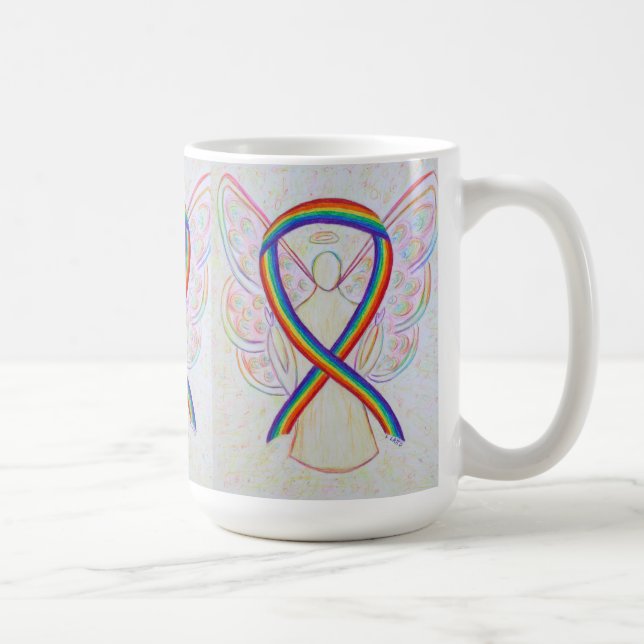 Taza De Café Concienciación sobre el arcoiris Cinta Angel Art M (Derecha)