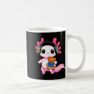 Taza De Café Concienciación sobre el autismo adorable axolotl a