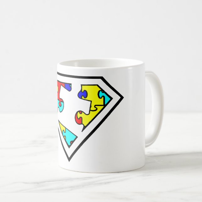 Taza De Café Concienciación sobre el autismo de la superpotenci (Anverso derecho)