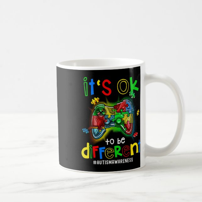 Taza De Café Concienciación Sobre El Autismo Está Bien Ser Un V (Derecha)