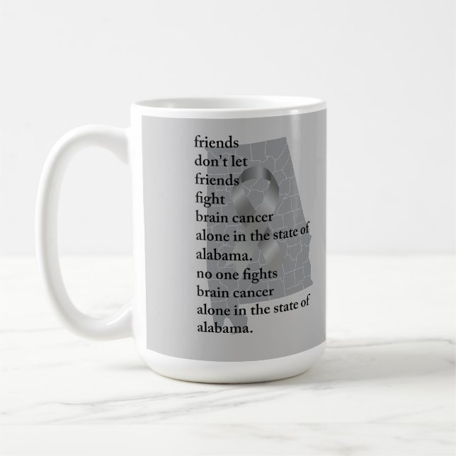 Taza De Café Concienciación sobre el cáncer cerebral en Alabama (Izquierda)