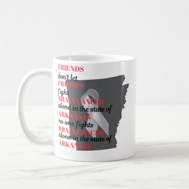 Taza De Café Concienciación sobre el cáncer cerebral en Arkansa (Izquierda)