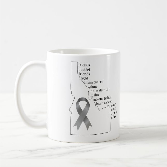 Taza De Café Concienciación sobre el cáncer cerebral en Idaho (Izquierda)